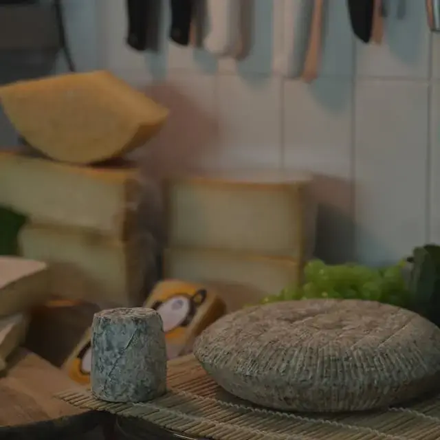 Quesos de varias formas en la tienda